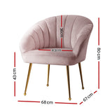 Michelle Accent Velvet Lounge Armchair - Pink