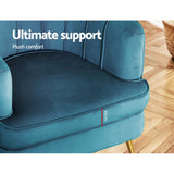 Makayla Accent Velvet Lounge Armchair - Navy