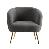 Macy Accent Sherpa Bouclé Lounge Armchair - Charcoal