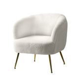 Macy Accent Sherpa Bouclé Lounge Armchair - White