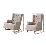 Astraea Rocking Armchair Fabric Chair Lounge Recliner - Beige