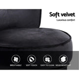 Velvet Vanity Stool Backrest Stools Dressing Table Chair Makeup Bedroom Black