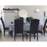 Holly Set of 2 Dining Chairs Linen Parsons Chair - Dark Grey