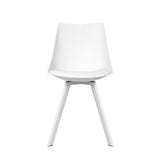 Kaylee Set of 2 Dining Chairs PU Leather Plastic Metal- White