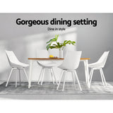 Kaylee Set of 2 Dining Chairs PU Leather Plastic Metal- White