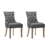 Bristol Set of 2 Dining Chairs Linen French Provincial - Grey