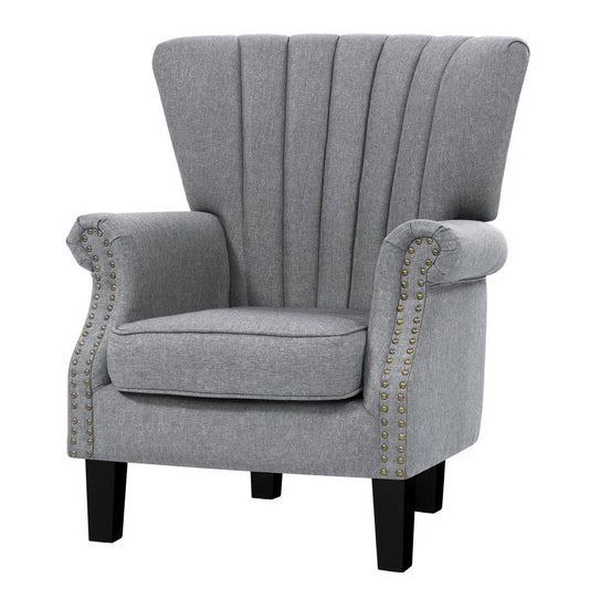 Marian Accent Fabric Lounge Armchair - Grey