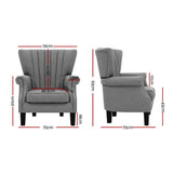 Marian Accent Fabric Lounge Armchair - Grey