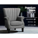 Marian Accent Fabric Lounge Armchair - Grey