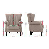 Marian Accent Fabric Lounge Armchair - Beige