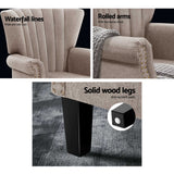 Marian Accent Fabric Lounge Armchair - Beige