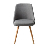 Colbie Set of 2 Replica Dining Chairs Fabric Wooden - Grey