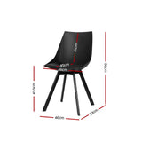 Kaylee Set of 2 Dining Chairs PU Leather Plastic Metal - Black