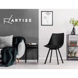 Kaylee Set of 2 Dining Chairs PU Leather Plastic Metal - Black