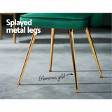 Brynlee Set of 2 Dining Chairs Velvet Channel Tufted - Green