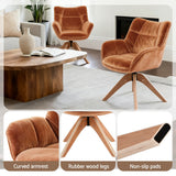 Maren Swivel Chair Armchair Nursing Velvet - Brown
