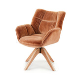 Maren Swivel Chair Armchair Nursing Velvet - Brown
