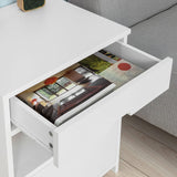 Vaughan Wooden Bedside Table with 2 Drawers - White