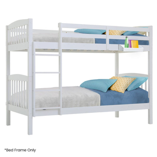 Maia Modular Slumber Wooden Kids Bunk Bed Frame - White Single