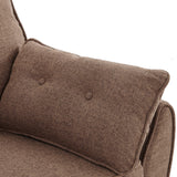 Mariah 3-Seater Linen Fabric Futon Modular Sofa Bed Suite - Brown