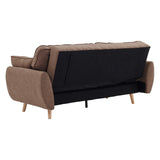 Mariah 3-Seater Linen Fabric Futon Modular Sofa Bed Suite - Brown