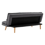 Matilda 3-Seater Linen Futon Sofa Bed Lounge - Dark Grey