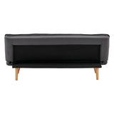 Matilda 3-Seater Linen Futon Sofa Bed Lounge - Dark Grey
