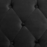 Marissa 2-Seater Faux Velvet Tufted Futon Sofa Bed Couch - Black