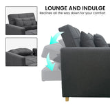 Mindy 3-in-1 Convertible Lounge Chair Bed - Dark Grey