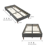 Maya Bedframe with Wooden Slats - Light Grey Double