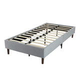 Maya Bedframe with Wooden Slats - Light Grey Queen