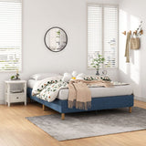 Vera Ensemble Bed Base Mattress Foundation with Metal Stats - Blue Queen