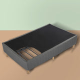 Vera Ensemble Bed Base Mattress Foundation with Metal Stats - Dark Grey Double