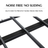 Vera Ensemble Bed Base Mattress Foundation with Metal Stats - Dark Grey Double