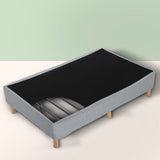 Vera Ensemble Bed Base Mattress Foundation with Metal Stats - Light Grey King