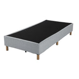 Vera Ensemble Bed Base Mattress Foundation with Metal Stats - Light Grey King