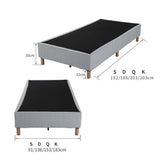 Vera Ensemble Bed Base Mattress Foundation with Metal Stats - Light Grey King