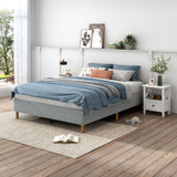 Vera Ensemble Bed Base Mattress Foundation with Metal Stats - Light Grey King
