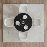 Brady Round Marble - Effect Table - Black