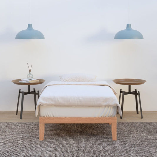 Lorelei Warm Wooden Natural Bed Base Frame - Wood King Single