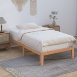 Lorelei Warm Wooden Natural Bed Base - Natural Single