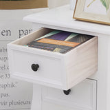 Set of 2 Kamloops Wooden Bedside Tables French Nightstand with 2 Drawers - White