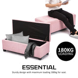 102cm Storage Ottoman Stool Fabric - Pink