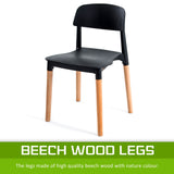 Mabel Set of 2 Retro Belloch Stackable Dining Cafe Chair - Black