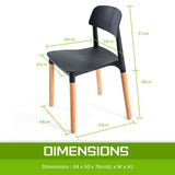 Mabel Set of 2 Retro Belloch Stackable Dining Cafe Chair - Black