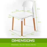 Mabel Set of 4 Retro Belloch Stackable Dining Cafe Chair - White