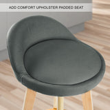 Set of 4 Aberdeen Wooden Bar Stool Dining Chair Fabric - Grey