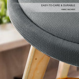 Set of 4 Aberdeen Wooden Bar Stool Dining Chair Fabric - Grey