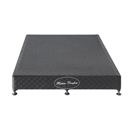 Tricia Ensemble Bed Base Solid Wooden Slat with Removable Cover - Black Double