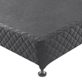 Tricia Ensemble Bed Base Solid Wooden Slat with Removable Cover - Black Double